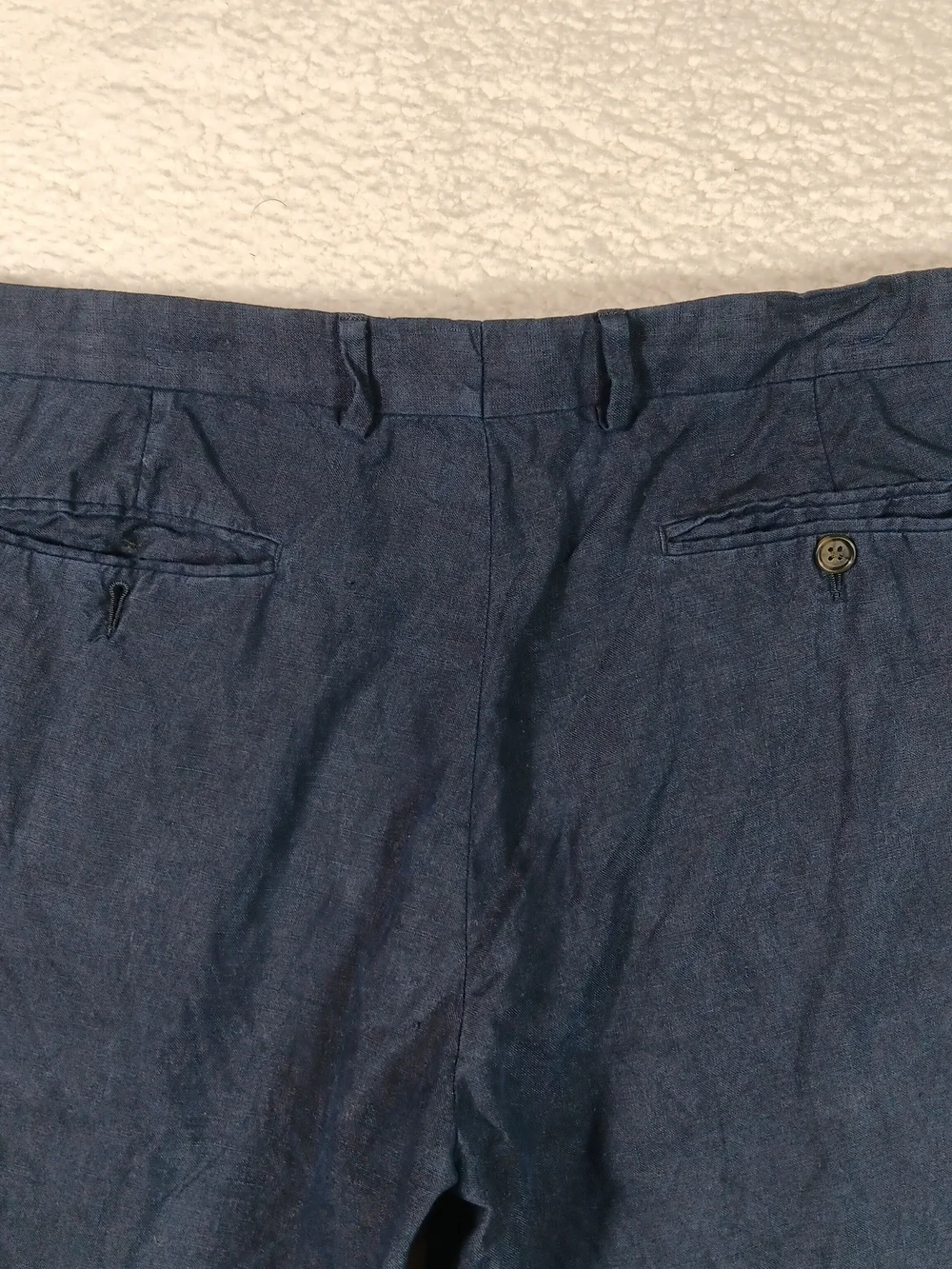 Vintage 80s Polo Ralph Lauren Pants Mens 36x30 Navy 100% Linen Trousers Italy